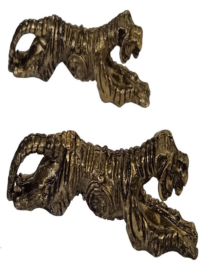 Purpledip Metal Miniature Statue Tiger Pair: Collectible Set of 2 Figurines (11235C) - Image 2